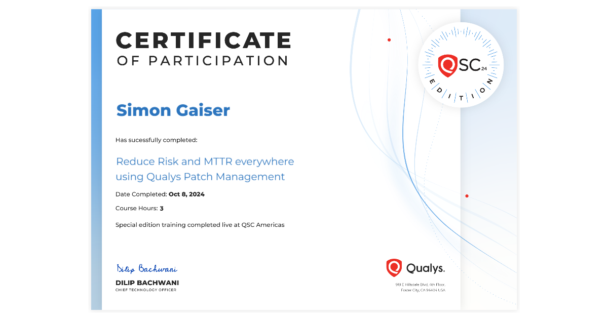 Simon Gaiser | Reduce Risk and MTTR everywhere using Qualys Patch ...
